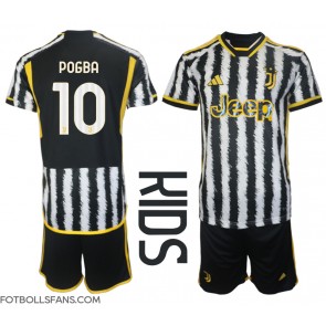 Juventus Paul Pogba #10 Replika Hemmatröja Barn 2023-24 Kortärmad (+ Korta byxor)
